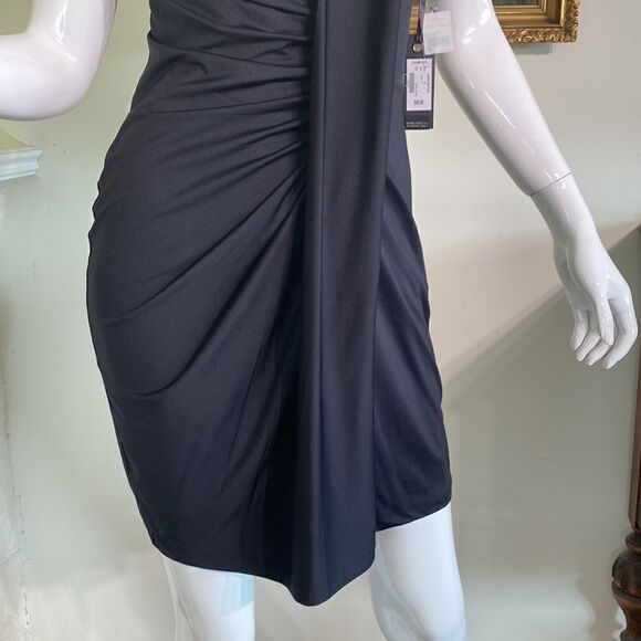 NWT Dex LBD Black Pleated Rushed Dress - Picture 9 of 16